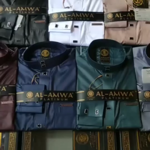 JUBAH SAPHIRE MUSLIMS GAMIS AL AMWA  ASHAB LENGAN PANJANG MANSET JUBAH PRIA MUSLIM PLATINUM