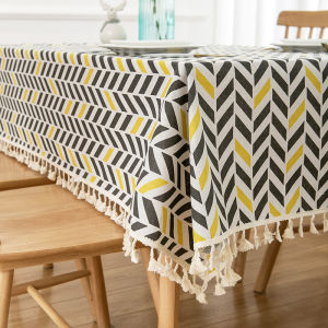 Modern Minimalist Japanese Style Tablecloth Small Square Grid Lace Pattern High End Luxury Simple Elegant Home Textile