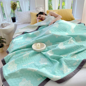 Chăn Khăn Sợi 3 lớp cotton nguyên chất trải giường mềm mại và thân thiện với da Chăn điều hòa không khí đa năng