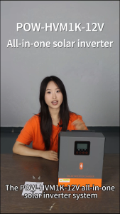 PowMr 1KW 12V Hybrid Solar Inverter 230Vac PV Start Voltage 20Voc Built In 80A MPPT Solar Charge Controller 50/60Hz Auto Pure Sine Wave Inverter