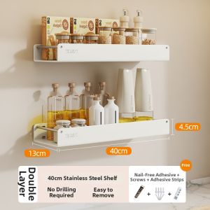 SHENGHUOXUANYAN | Stainless Steel Wall Mounted Spice Rack