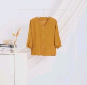 Giovani Blouse Atasan Kemeja Crinkle Airflow Premium Jumbo LD 120 Lengan Panjang Variasi Kancing Korean Style Gaya Basic Korea Outfit Cewek Remaja Baju Atasan Wanita Terbaru 2025 Kekinian