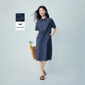 Giordano | Cotton Light Wash Denim Dress