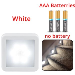 Motion Controlled Human Body Sensor LED Night Light Smart Battery Operated WC Bedside Lamp For Room Hallway Pathway Home Light