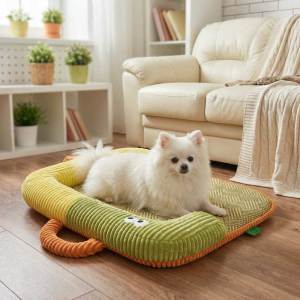 Teekland Pet Mad Portable Sleeping Bed Detachable Cooling Dog Bed with 9cm Thick Neck Pillow for Small Dogs Cat