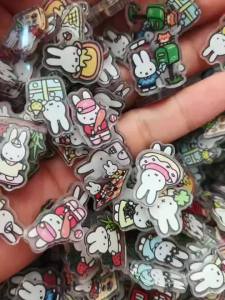 Miffy | Bộ 50 Miếng Dán Trang Trí Hình Miffy Hoạt Hình Dễ Thương Chất Liệu Acrylic Hai Lớp Keo Dán Chắc Chắn Dùng Cho Ốp Điện Thoại & Tủ Lạnh Quà Tặng Dành Cho Độ Tuổi Từ 14 Trở Lên