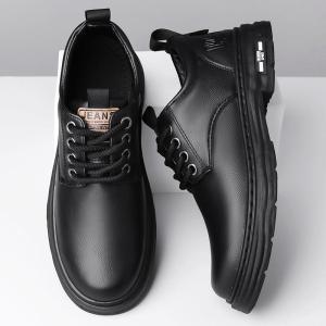 New 2025 Spring Mens Fashion Business Soft Bottom Leather Shoes Wear-Resistant Casual Board Shoes Fashionable round Toe