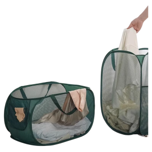 Foldable Dirty Laundry Basket Bathroom Home Use Storage Basket Toy Clothes Polyester Material Japanese Style Pure Color Design