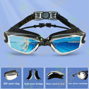 Professional Swimming Goggles HD coating Anti Fog Waterproof UV Adjustable Glasses strap adult men and women professional diving equipment outdoor sports mens and womens universal water sports equipment Set