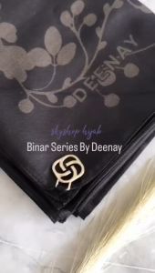 Skyshop Hijab Binar Series By Deenay Size 115 X115cm Voal Finishing Sewing kerudung segiempat motif