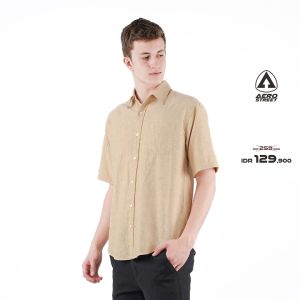 Aerostreet Kemeja Oxford Pendek Catra Mustard QFB3A - Lazada