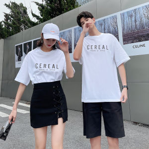 Áo Thun Tay Ngắn Mùa Hè Cho Cặp Đôi Thiết Kế Đơn Giản Đa Năng in Họa Tiết Thời Trang Thường Ngày Cho Nữ