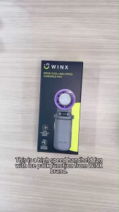 2-Year Warranty WINX Portable Mini Ice Cooling Fan LED Display 100 Speeds 4000 mAh foldable Fan Handheld Fan summer Strong Wind for Outdoor Travel /Camping/hiking