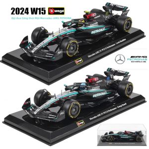 Mô Hình Xe Bburago Tỷ Lệ 1:24 Đội Đua Mercedes-AMG F1 2024 # 44 Lewis Hamilton & # Mô Hình Xe Hơi Hợp Kim George Russell 63 Dành Cho Sưu Tập