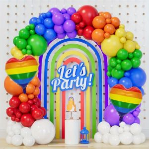 144 Pride Moon Rainbow Birthday Balloon Set for Wedding Party Anniversary Graduation Decoration Theme Festival Decoration