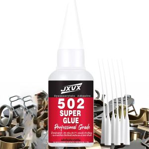 กาวซุปเปอร์เมทัล JXVX 502 กาวไซยาโนอะคริเลตกันน้ำ 20 กรัม กาวซุปเปอร์แรงยึดติด 5 วินาที สำหรับโลหะ เครื่องประดับ แก้ว ไม้