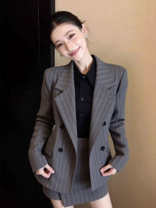 DANTING | Important Occasion Stylish Grey Stripe Suit Set