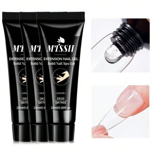 1/2/3pcs 20ml Solid Nail Glue Nail Tips Gel for Press On Nails 3in 1 Nail Gel for Fake Nails Super Strong Acrylic Nail Art Gel