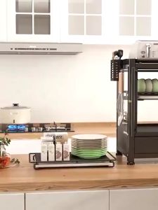 【COD】Kitchen Dish Rack With Cover Plate Organizer Cabinet Aesthetic Dustproof Drainer