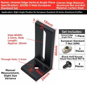Adjustable Connection Non-equal Angle Corner Bracket 90 Degree