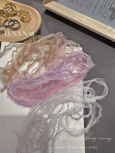 Internet Celebrity New Nail Beauty Fairy Fabric Lace Mesh Bridal Veil for Photography Sequin Bows Gauze Nail DIY Ornament