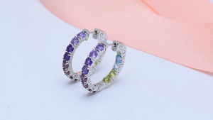 Lohaspie Jewelry 5 Carats Earring Silver 925 Original Sale Natural Colorful Clip Earring Gemstone Silver Earring For Women Jewelry
