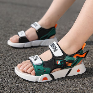 รองเท้าแตะชายหาดกันลื่นสำหรับเด็กชาย ทรงสวมสบาย ด้านในทำจากยาง พื้นรองเท้า EVA รองเท้าเด็กชาย รองเท้าฤดูร้อน