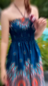 ชุดเดรสแซกสั้น Short dress ผลิตจากผ้าเรยอน เบาใส่สบาย*