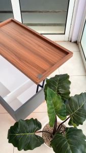 Adapta - Meja Tamu Pintu Lift UP uk.80x40x45 cm – Meja Tamu Coffe Table Minimalis Coklat Abu-Abu