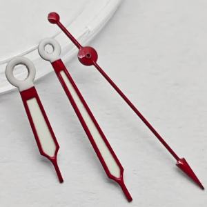Menex White-Red Watch Hands Green Luminous Fit VH31 Quartz Movement Pointer Set Watch Mod Replacement Spare Repair Parts