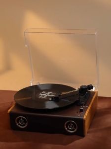 Middix Vintage LP Vinyl Record Player Motorized Magnetic Phonograph Bluetooth Speaker Moving Magnet Cartridge Turntable