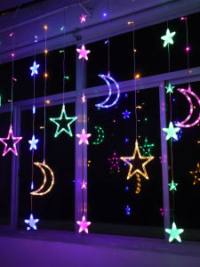 LED Twinkle Light Moon Curtain Light Girls Room Layout Internet Celebrity Bedroom Decoration Spring Festival Colored Lights