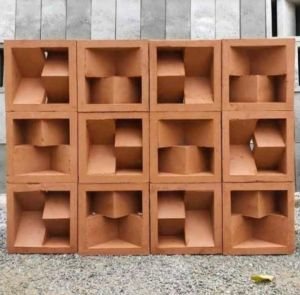 Roster beton minimalis teracota varian motif cantik Hiasan dinding lubang angin anti tampias U-20cm