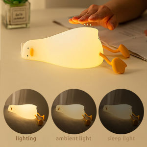 Rechargeable LED Night Light Cute Duck Silicone Patting Lamp Nursery Children Nightlights Home Bedside Room Decor Birthday Gift