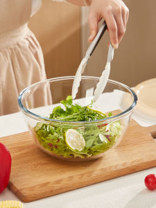 YYIEDERNG | Salad Bowl Large Transparent Borosilicate Glass Freshness Bowl with Lid