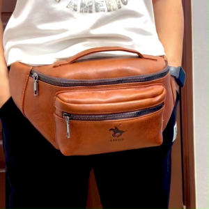 Ready Stock!! LEEFO Premium PU Leather Waist Bag for Men Chest Bag Pouch Bag