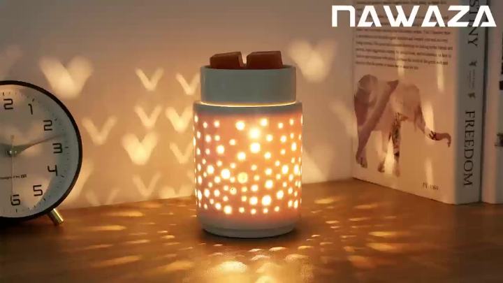 Ceramic Wax Melt Warmer,Candle Wax Warmer Night Light,2-in-1 Electric Wax Melter and Fragrance Warmer for Scented Candle Wax Burner Home Office Decor Mothers Day Birthday Gifts for Women(dot)