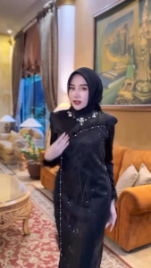 Gamis Brokat Mewah Elegan Willona Dres BL Velvet Mix Brukat Plus Bulu Payet M L XL XXL 3XL Dress Kondangan Muslim Remaja Kekinian Baju Muslim Wanita Terbaru Gaun Pesta Viral Warna Burgundy Mahogany Emerald Hitam Navy