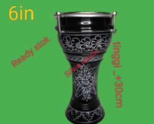 Dumbuk murah Atau Darbuka Kayu 6 inch dan 8 inHitam silver