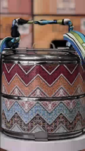 BDARI Stainless Steel Tiffin Carrier 2-Tier Food Container (10cm) [Free Add Name] Mangkuk Tingkat