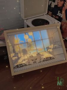 UoneHome พร้อมส่ง ♥ H127 กรอปรูปภาพวาด 3มิติ Led ภาพวาดแสง ปรับสีได้ แบบสร้างสรรค์ ของขวัญ การแต่งบ้าน หัวเตียง โคมไฟตั้งโต๊ะ ของขวัญอินเทรนด์