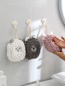 Fasola Thickened Cartoon Hand Towel Quick Dry Bathroom Hanging Cloth Kitchen Cleaning Tool Cute Cartoon Mop Cloth