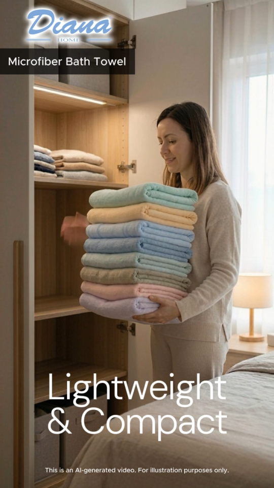 Diana Microfiber Bath Towel / Towel / Bathroom Towel / Gym Towel / Sports Towel / Soft Towel / Bright Color Towel