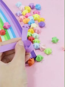 540Pcs Stars Origami Paper Strips Fold DIY Hand Crafts Colorful Cartoon Lucky Star Decoration Paper
