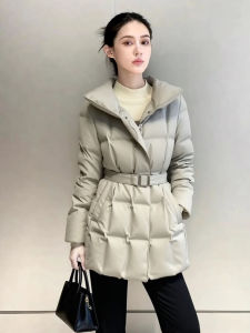 DANTING | Thermal Slim Fit Green Down Jacket Medium-Long Style