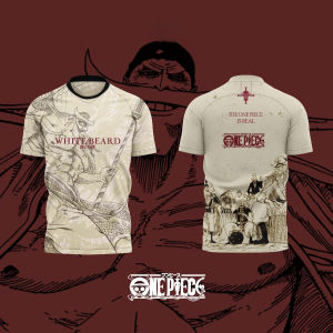 Bandai | 2026 One Piece Anime WHITEBEARD 3D Print Football Jersey for Mens Tshirt Summer Sports Shirt Casual Tees Kids/Adult Breathable