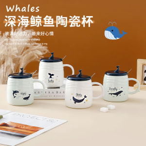 Cute Cartoon Dolphin Ceramic Mugs Couples Water Cups Student Gifts Male Female Models Nordic Style Advertising Creative Cups