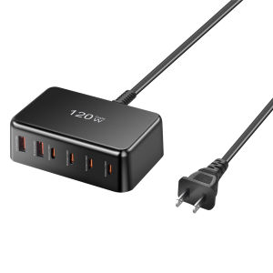 Sạc Nhanh Đa Cổng USB-C PD 120W GaN 4C2A Sạc Để Bàn Đa Năng Cho Laptop Điện Thoại Máy Tính Bảng Với Giao Thức Sạc Nhanh