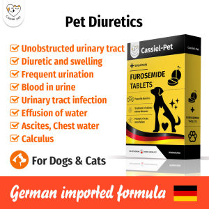 CASSIEL PET Furosemide Pet Diuretic For Heart Problem Coughing Decreased Appetite For Dog And Cat 1 TABLET Loose Pack