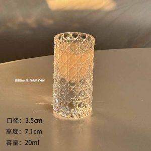 แก้วคริสตัลประดับเพชรสไตล์เรโทรสำหรับกาแฟ แอลกอฮอล์ น้ำผลไม้ ดื่มน้ำ มีกลิ่นหอมที่ไม่ซ้ำใครและมีความรู้สึกหรูหรา